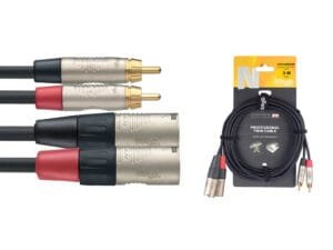 Stagg NTC3CMXMR Adapterkabel Deluxe RCA M Naar XLR M 3m