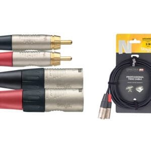 Stagg NTC3CMXMR Adapterkabel Deluxe RCA M Naar XLR M 3m