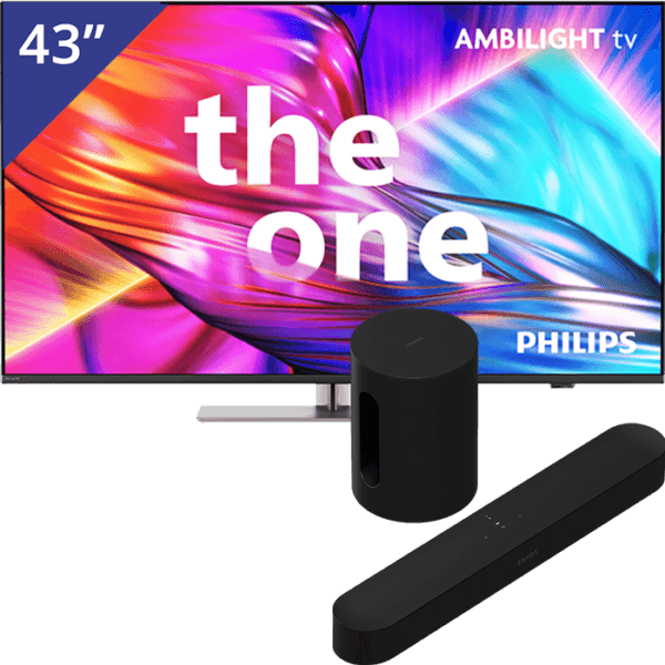 Philips 43 inch TV + Sonos Beam + Sub mini