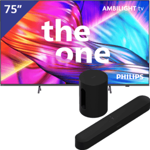 Philips 75 inch TV + Sonos Beam + Sub mini