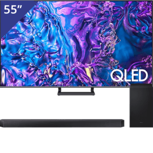 Samsung 55 inch QLED TV + Soundbar met Subwoofer