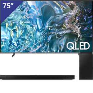 Samsung 75 inch QLED 4K TV + Soundbar met Subwoofer