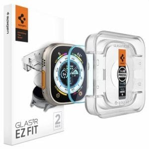 Spigen Screenprotector geschikt voor Apple Watch Ultra 49mm - Tempered Glas met Montage 2 stuks - Transparant